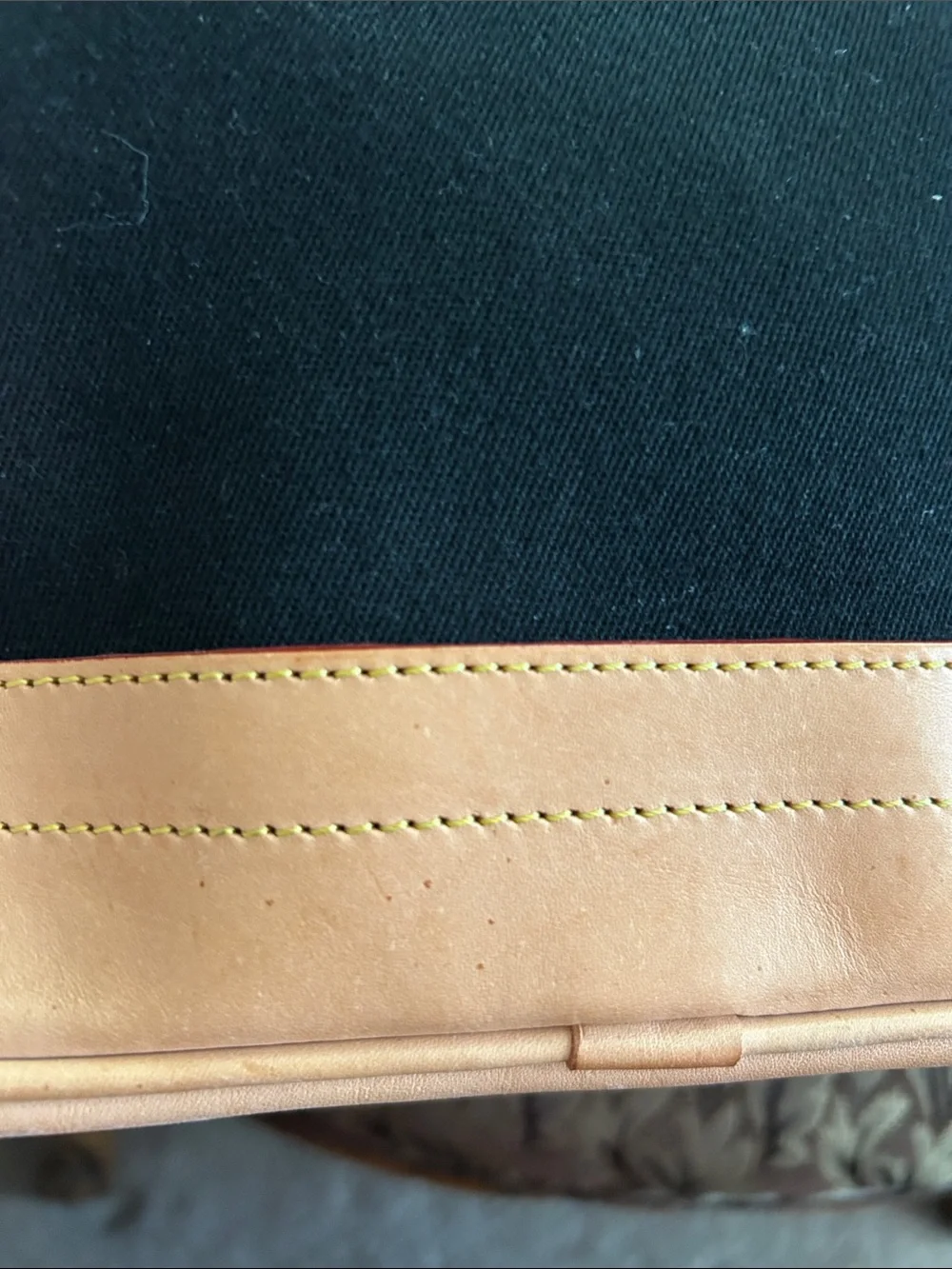Dooney and Bourke Black and Tan Travel Tote Bag - Leather Trim
